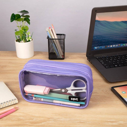 Customizable Multi-Compartment Pencil Case | Light Purple