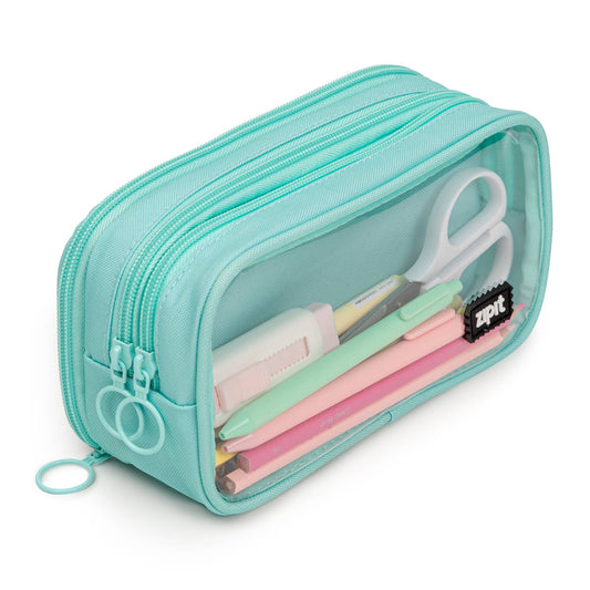 Customizable Multi-Compartment Pencil Pouch: Mint Green