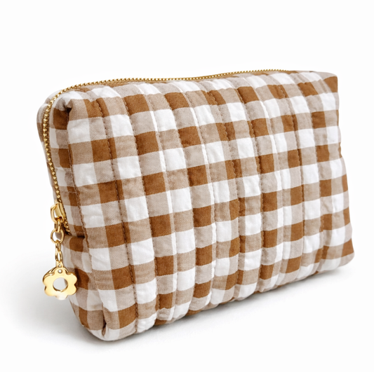 Gingham Pouch | Brown