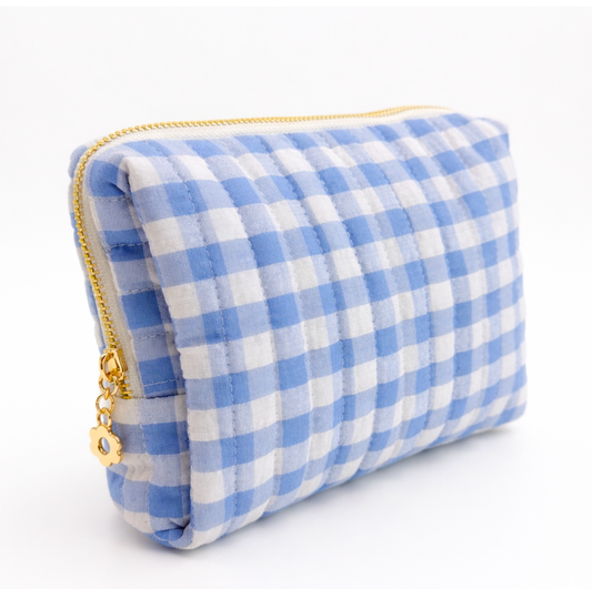 Gingham Pouch | Baby Blue