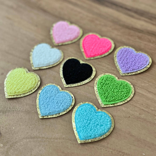 Chenille Heart Patch | Self Adhesive for Customization