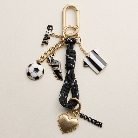 Soccer Black & White Enamel Bag Charms