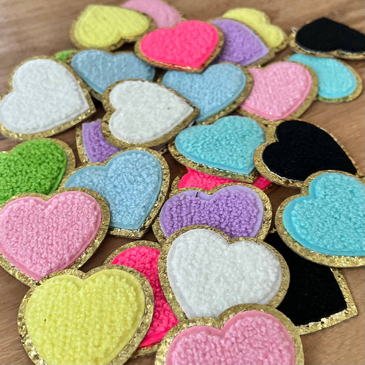 Chenille Heart Patch | Self Adhesive for Customization
