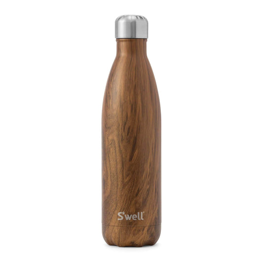 Stainless Steel Water Bottle - Teakwood: 17oz