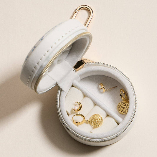 Mini Round Jewelry Travel Case and Bag Charm